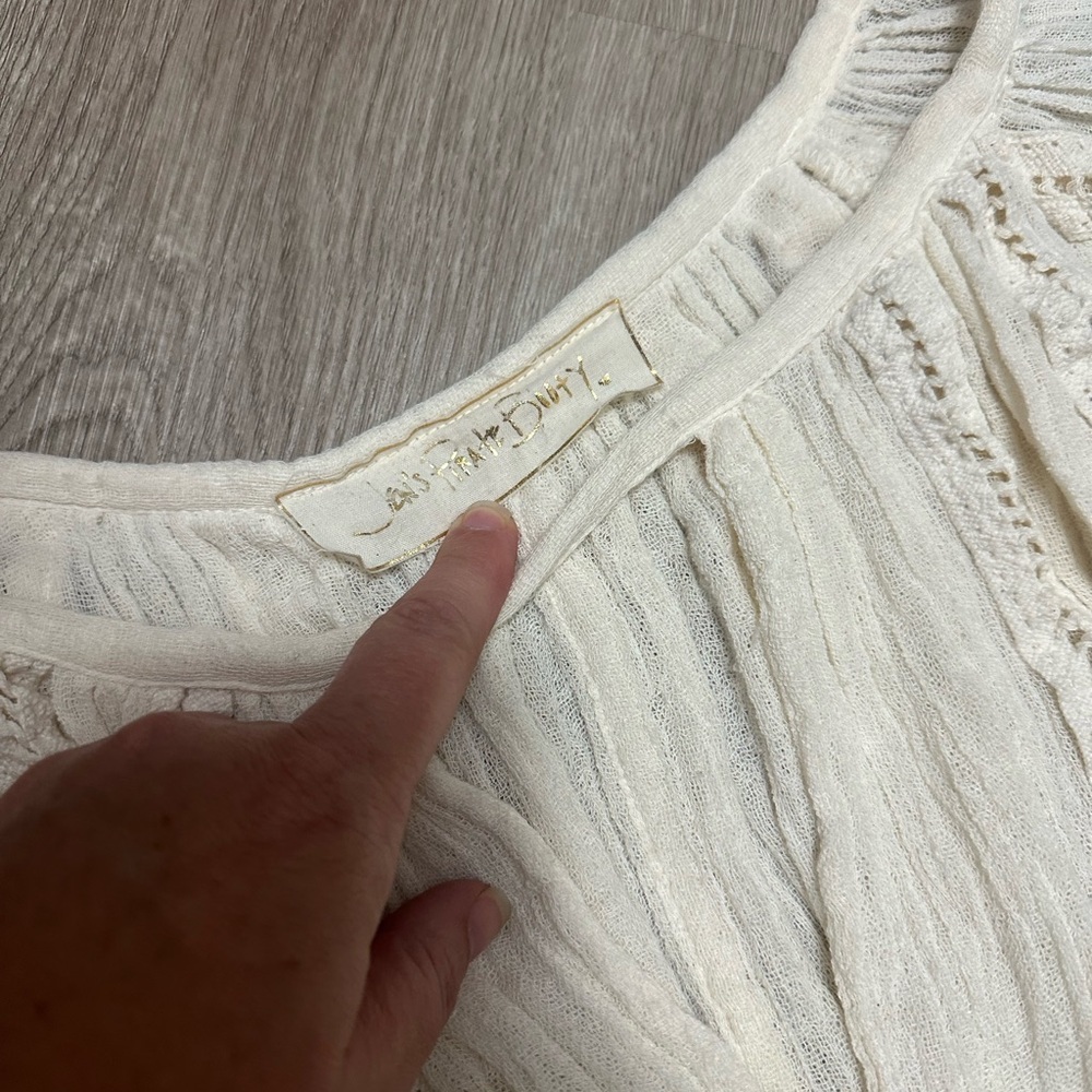 Jen's Pirate Booty Raw Cotton Gauze Boho Peasant Blouse M/L Oversized - Picture 4 of 10
